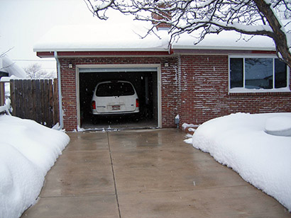 Heated driveway after a snowstorm in Colorado.