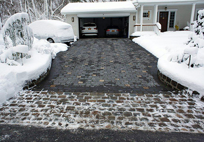 Heated paver driveway.