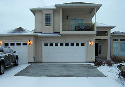 Electric heated driveway in operation.