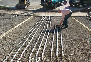 ClearZone radiant heating system installed for concrete heated driveway.