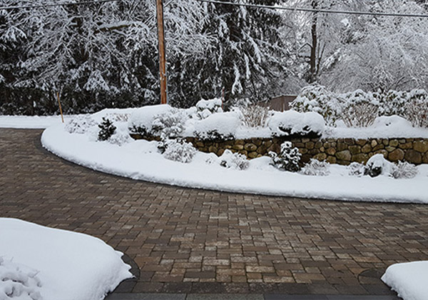 Heated paver driveway.