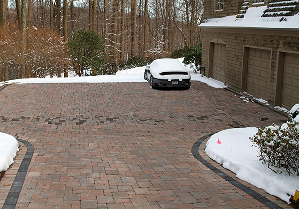 Heated paver driveway