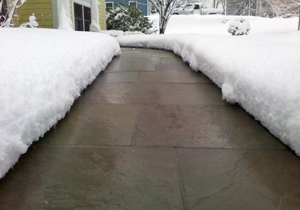 Heated stone walkway