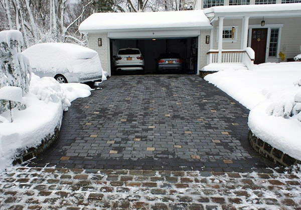 Heated paver driveway