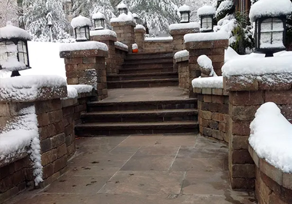 Heated paver steps and walkway