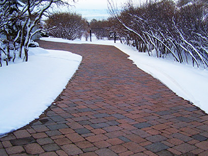 Heated paver driveway.